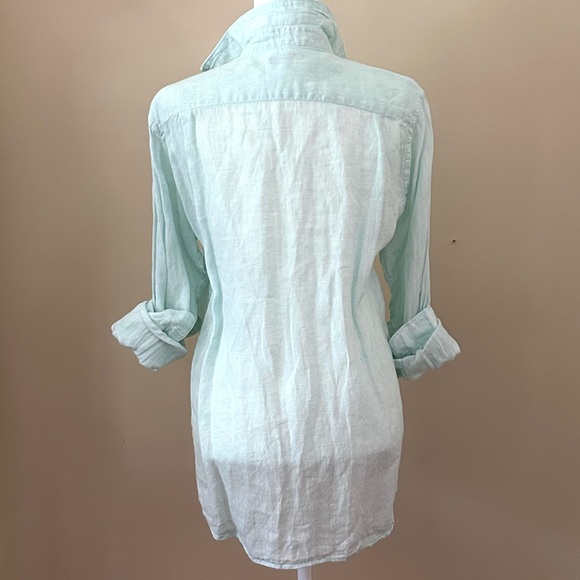 Uniglo French Linen Button Down Shirt Small - Picture 2 of 8